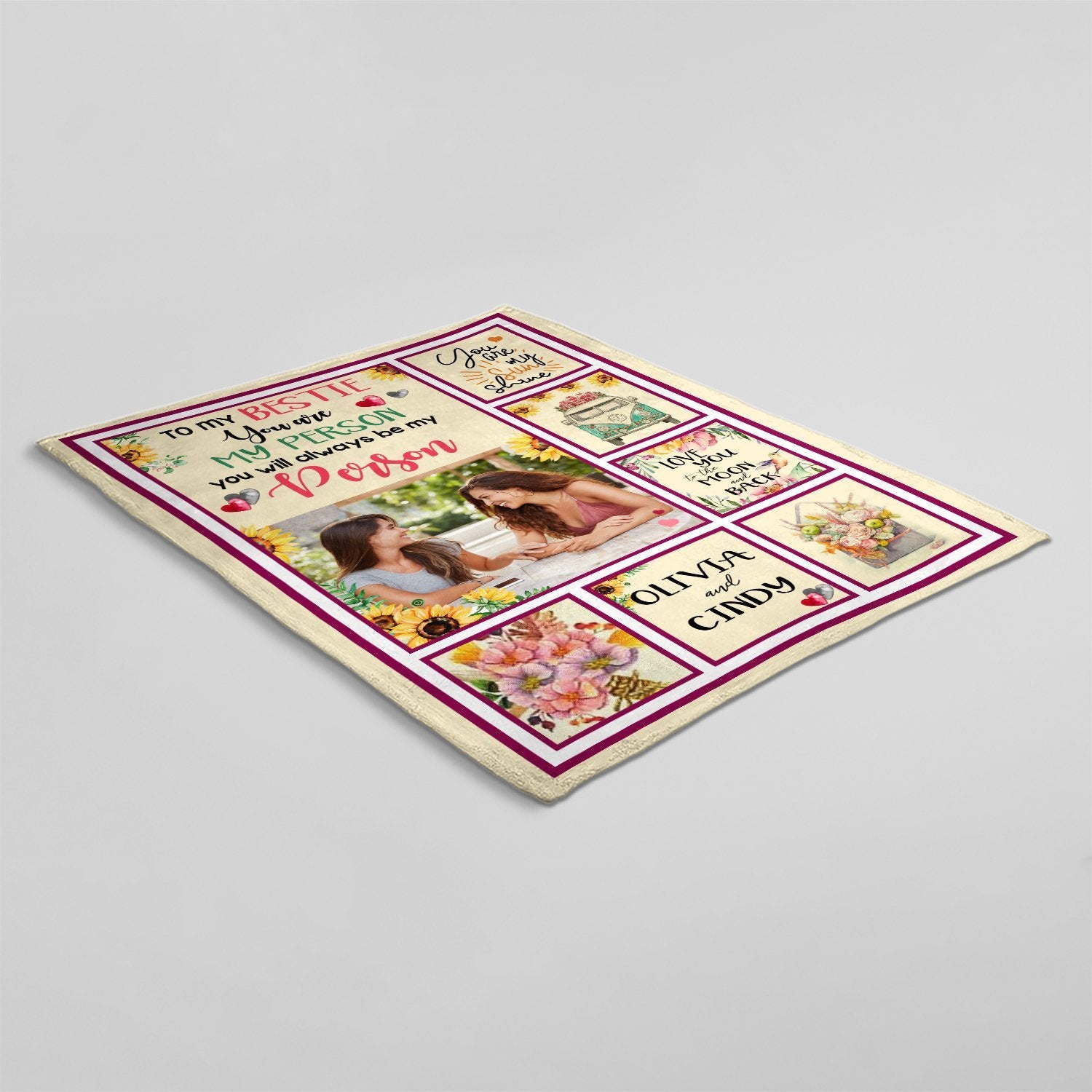 To My Bestie You Are My Person You Will Always Be My Person, Custom Photo, Personalized Name Blanket