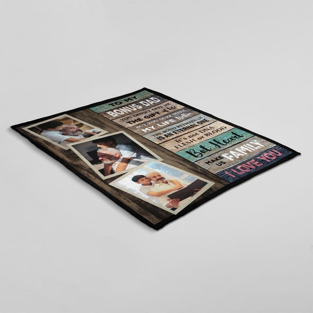 To My Bonus Dad, Custom Photo Blanket