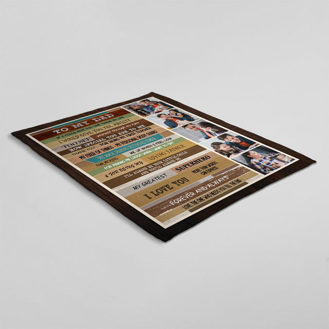To My Dad, My Greatest, Superhero, I Love You, Forever And Always, Custom Photo Blanket