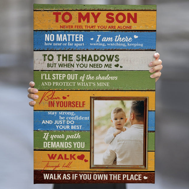 To My Dad, Never Feel That You Are Alone, Custom Photo Canvas Wall Art