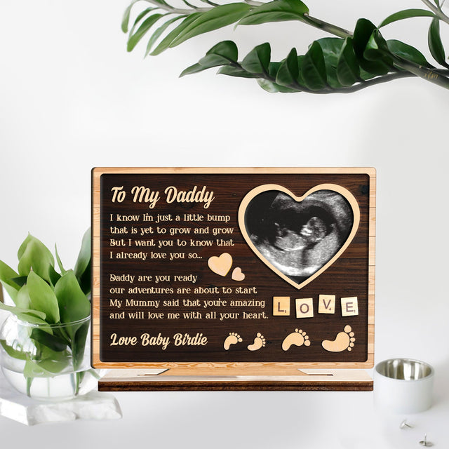 To My Daddy, Custom Photo, Wooden Plaque 3 Layers