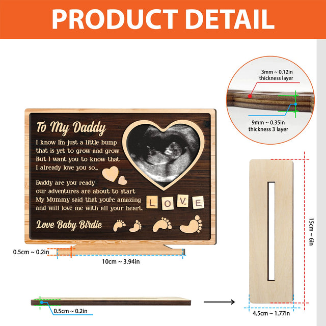 To My Daddy, Custom Photo, Wooden Plaque 3 Layers