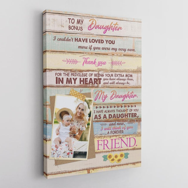 To My Daughter, In My Heart You Have Always Been And Will Always Be, Custom Photo Canvas Art Print