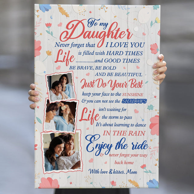 To My Daughter, Just Do Your Best, Custom Photo, Canvas Art Print