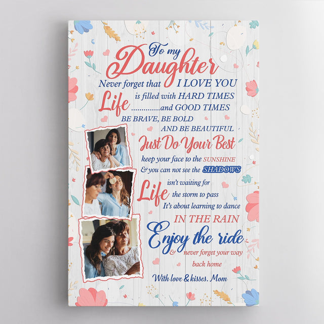 To My Daughter, Just Do Your Best, Custom Photo, Canvas Art Print