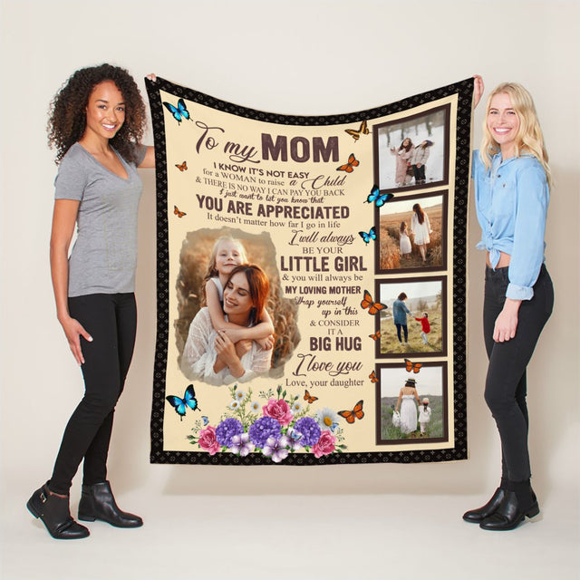 To My Mom, Custom Photo Blanket