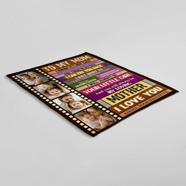 To My Mom, I Love You Custom Photo Blanket