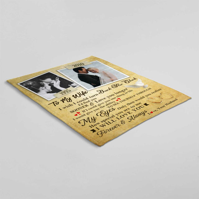 To My Wife, I Will Love You Forever And Always, Custom Photo, Personalized Text, Letter Blanket