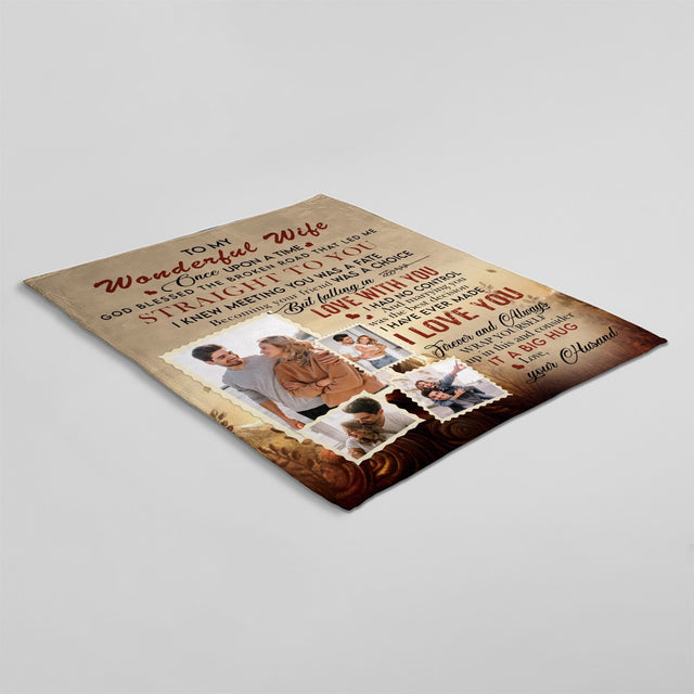 To My Wonderful Wife I Love You Forever And Always, Custom Photo, Personalized Name Blanket