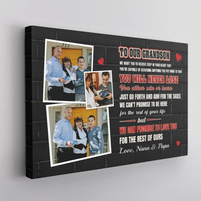 To Our Grandson, Love You To The Rest Of Ours Personalized Name Canvas Wall Art