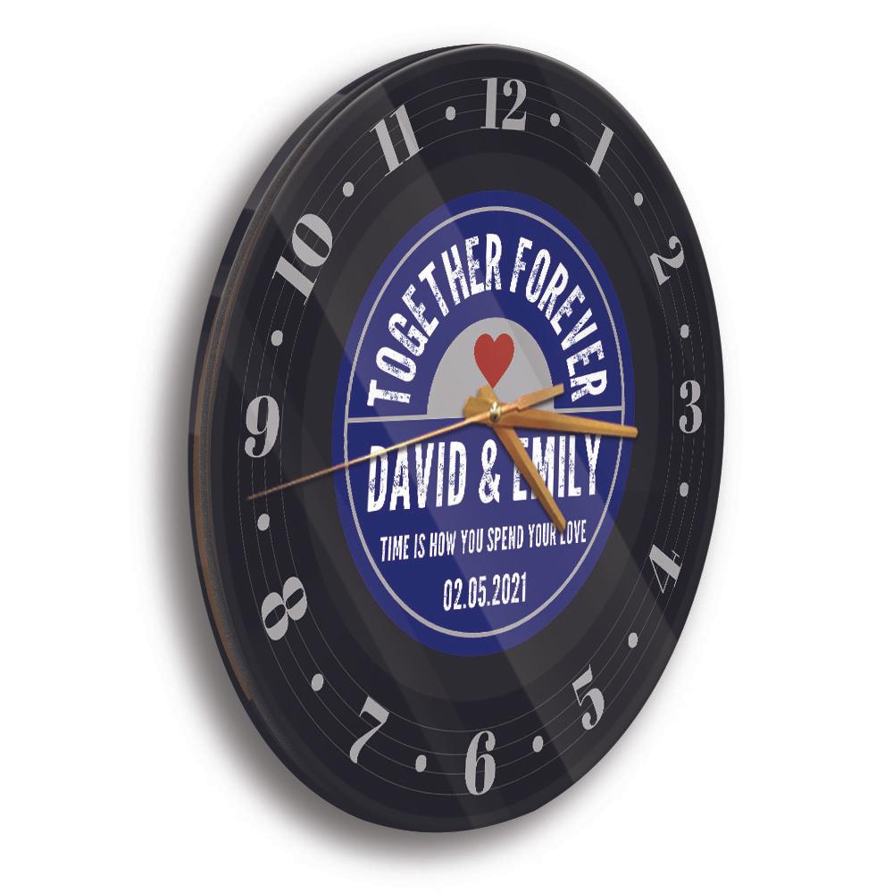 Together Forever, Custom Wall Clock, Personalized Name And Text