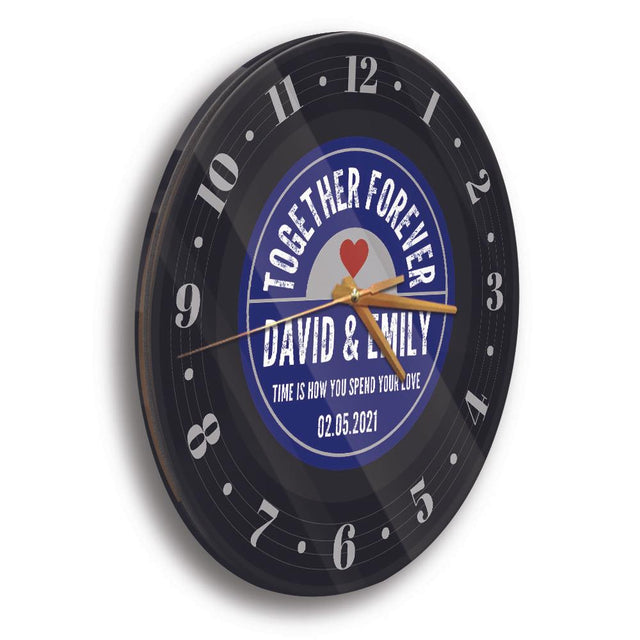 Together Forever, Custom Wall Clock, Personalized Name And Text