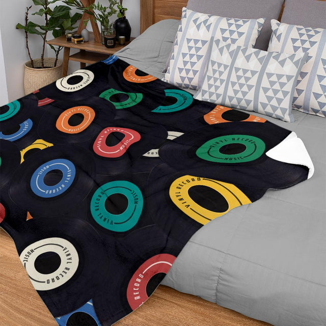 Vinyl Record Art Fleece Blanket