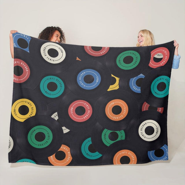 Vinyl Record Art Fleece Blanket