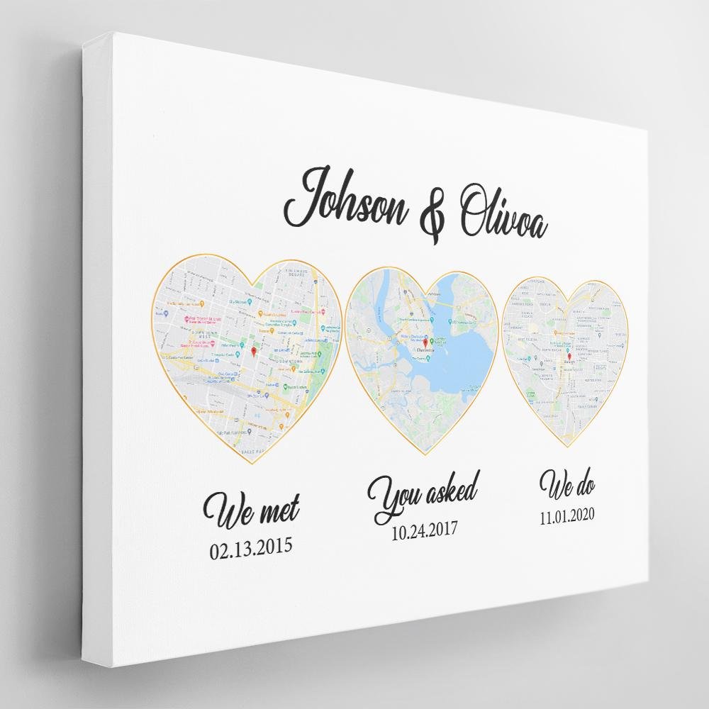 We Met You Asked We Do Custom Map And Text Heart Art White Background