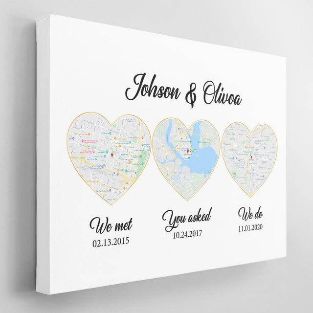 We Met You Asked We Do Custom Map And Text Heart Art White Background