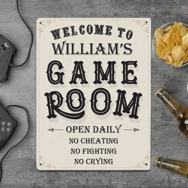 Welcome To Game Room, Custom Metal Signs
