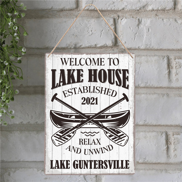 Welcome To Lake House Relax And Unwind, Custom Metal Sign