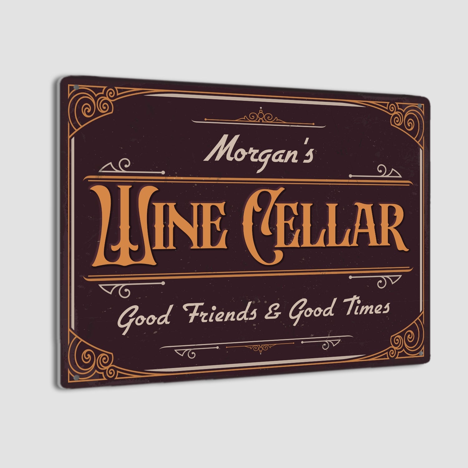 Wine Cellar, Good Friends And Good Times, Custom Metal Signs
