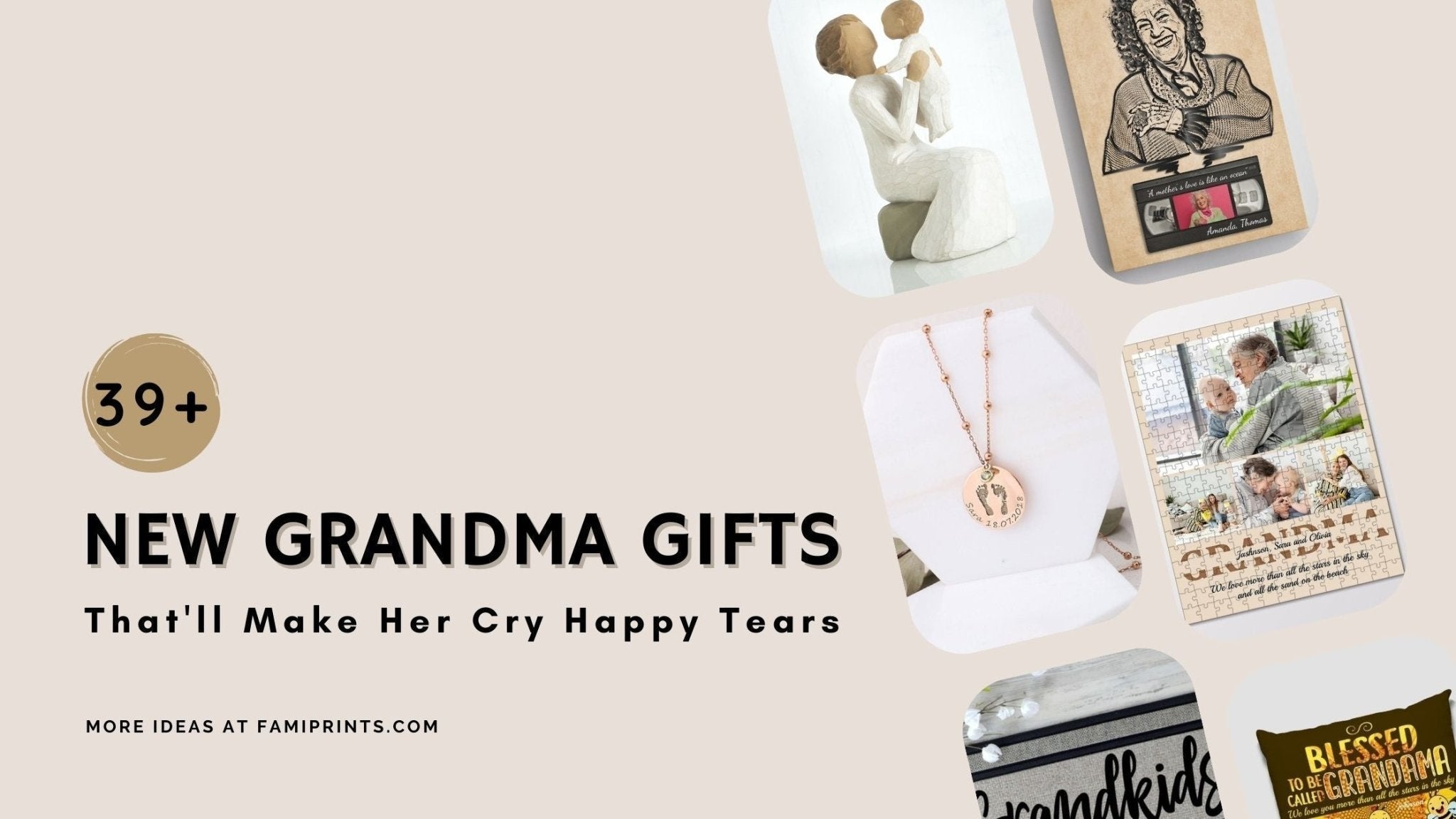 39+ Special New Grandma Gifts That'll Make Her Cry Happy Tears - FamiPrints | Trending Customizable Family Gifts