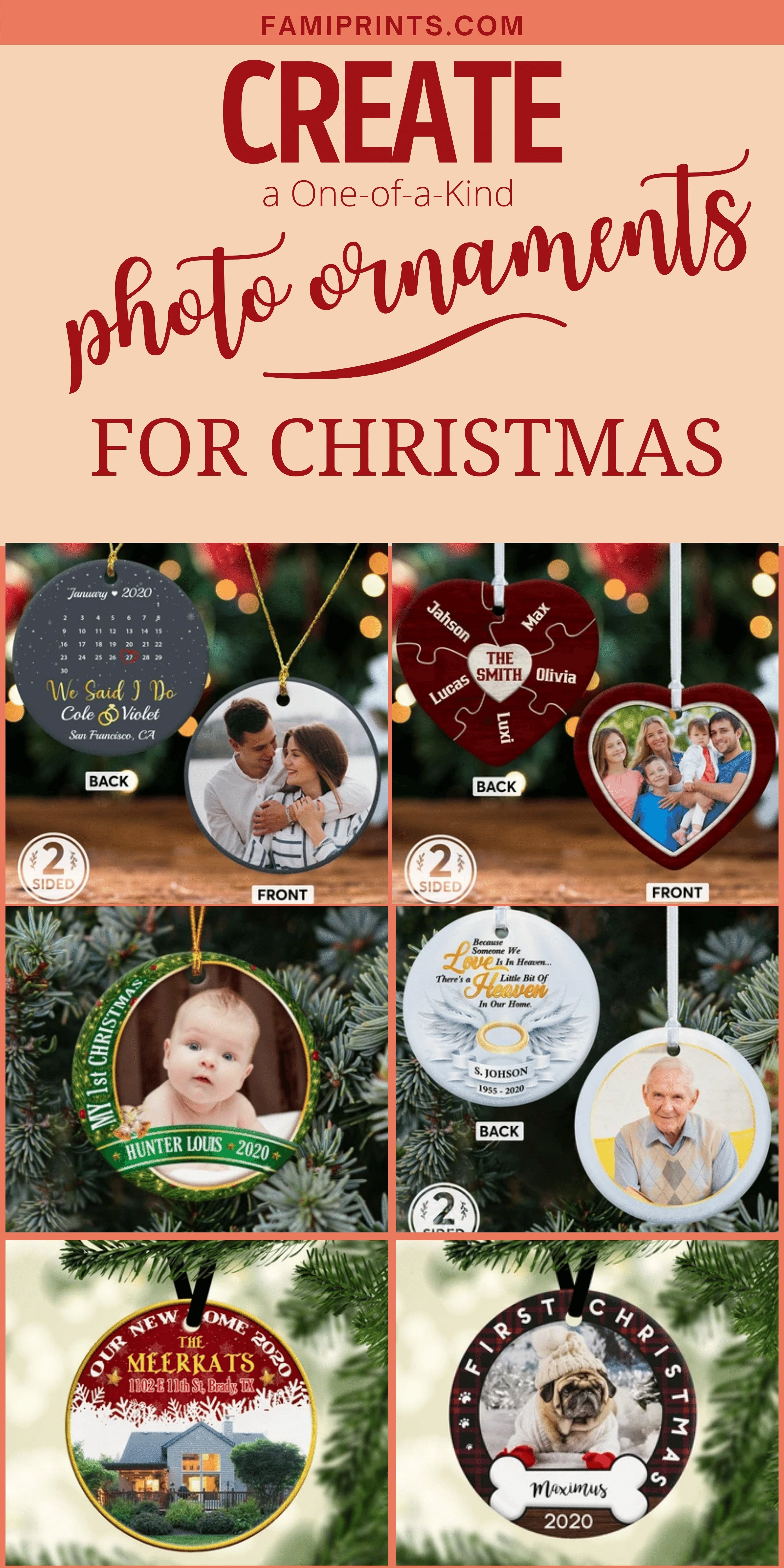 Personalized Christmas Photo Ornaments | FamiPrints | Trending Personalized Family Gifts