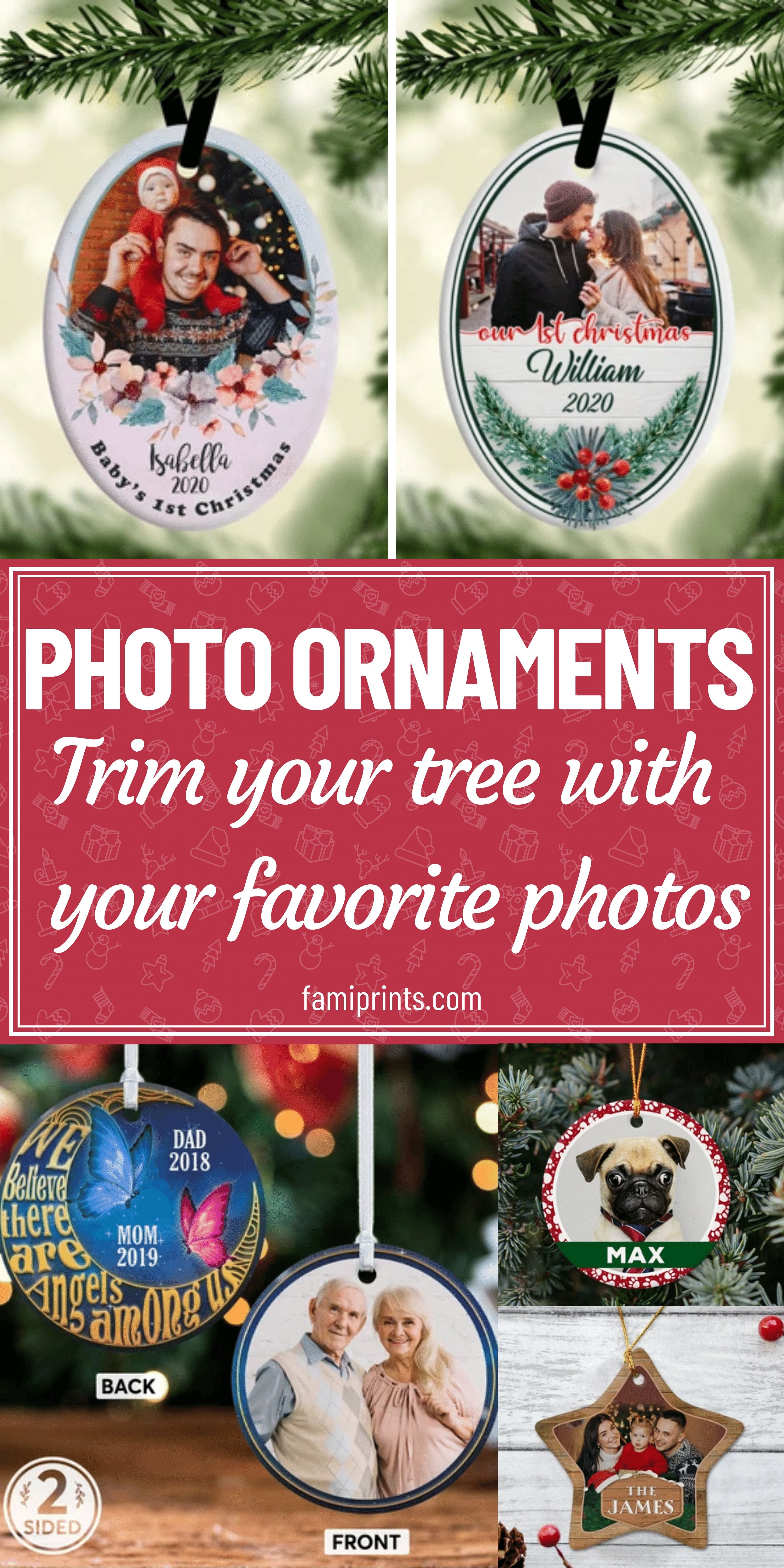 Personalized Photo Ornaments | FamiPrints | Trending Personalized Family Gifts