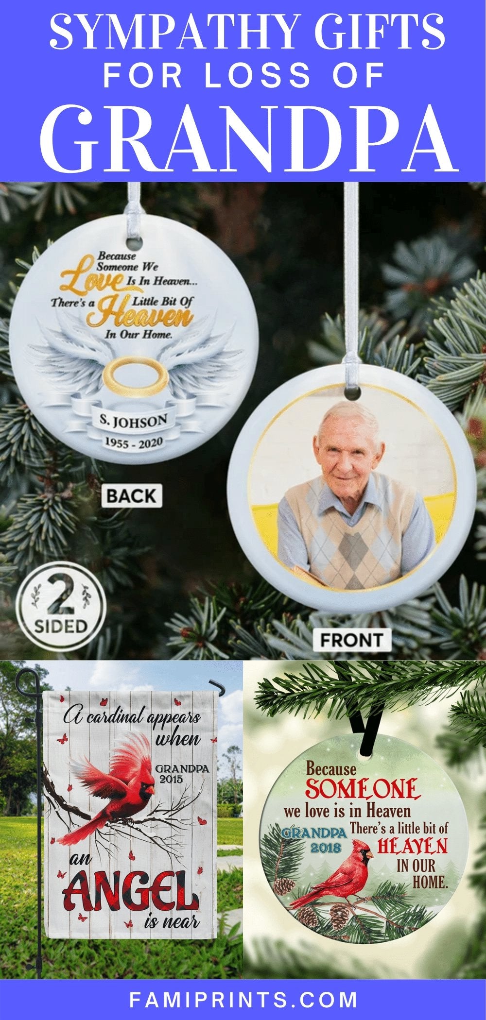 Sympathy Gift Ideas for Loss of Grandpa | FamiPrints | Trending Personalized Family Gifts