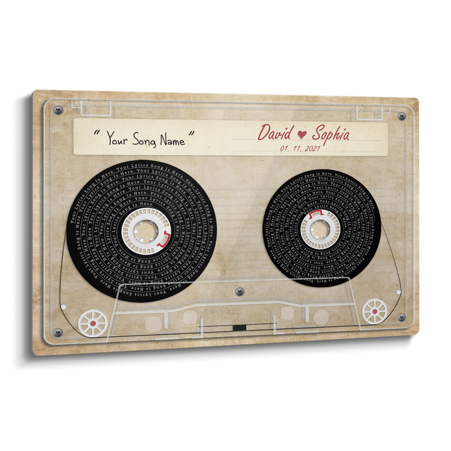 Personalized Cassette Tape Song Lyrics Metal Print