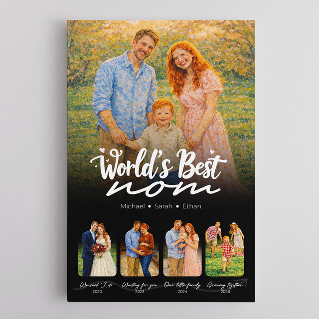 Personalized World’s Best Mom Canvas, Mother’s Day Gift