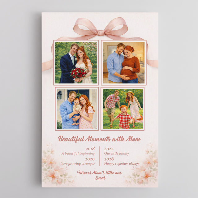 Personalized Mom Photo Collage Canvas Gift Family Moments Art