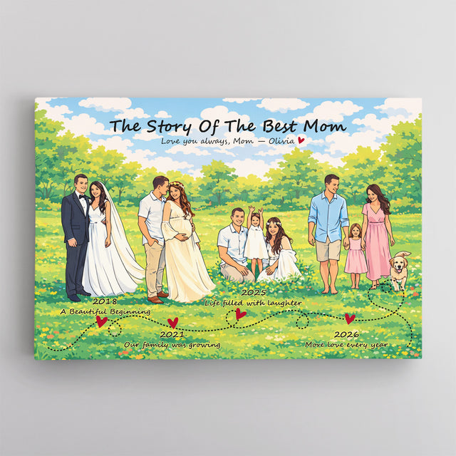 Personalized Mom Story Canvas, Mother’s Day Gift from Kids