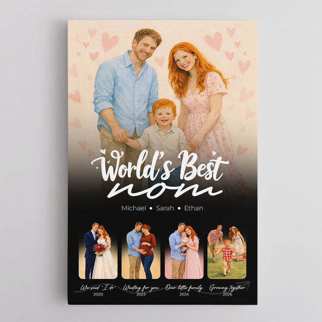 Personalized World’s Best Mom Canvas, Mother’s Day Gift