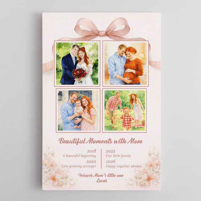 Personalized Mom Photo Collage Canvas Gift Family Moments Art