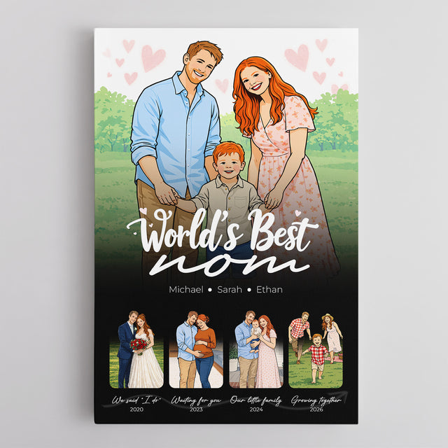 Personalized World’s Best Mom Canvas, Mother’s Day Gift