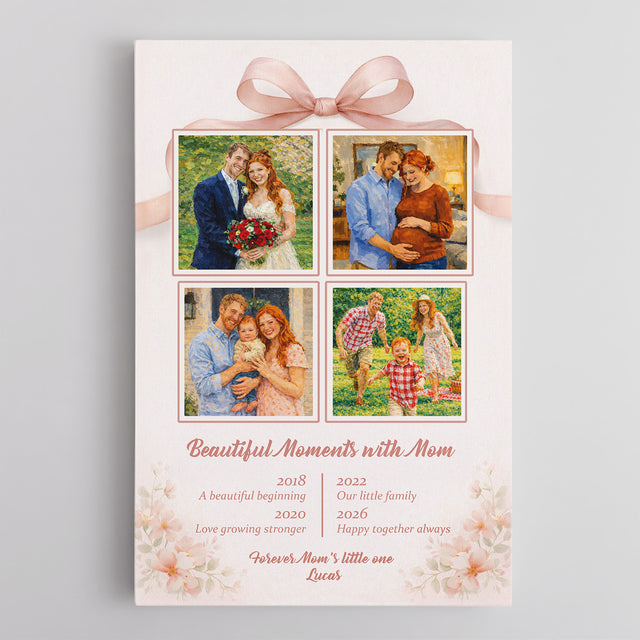 Personalized Mom Photo Collage Canvas Gift Family Moments Art