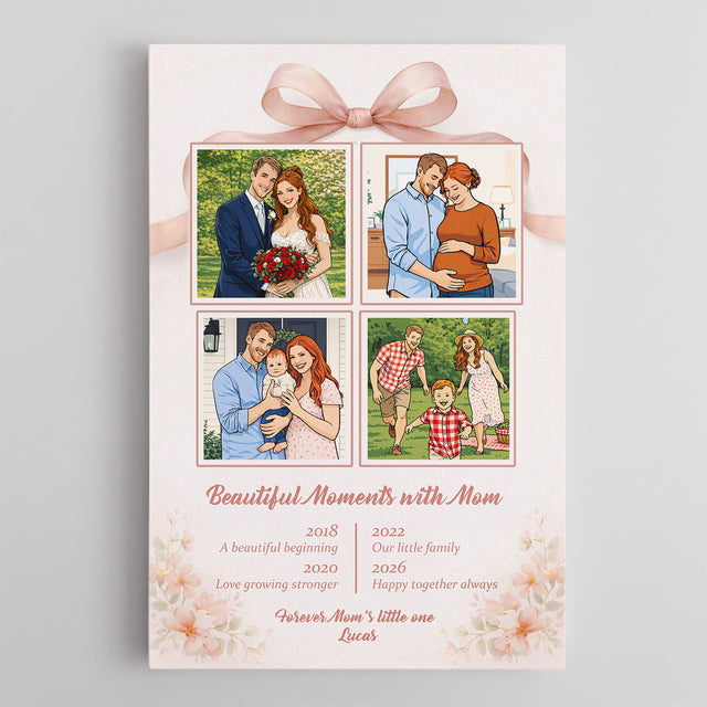 Personalized Mom Photo Collage Canvas Gift Family Moments Art