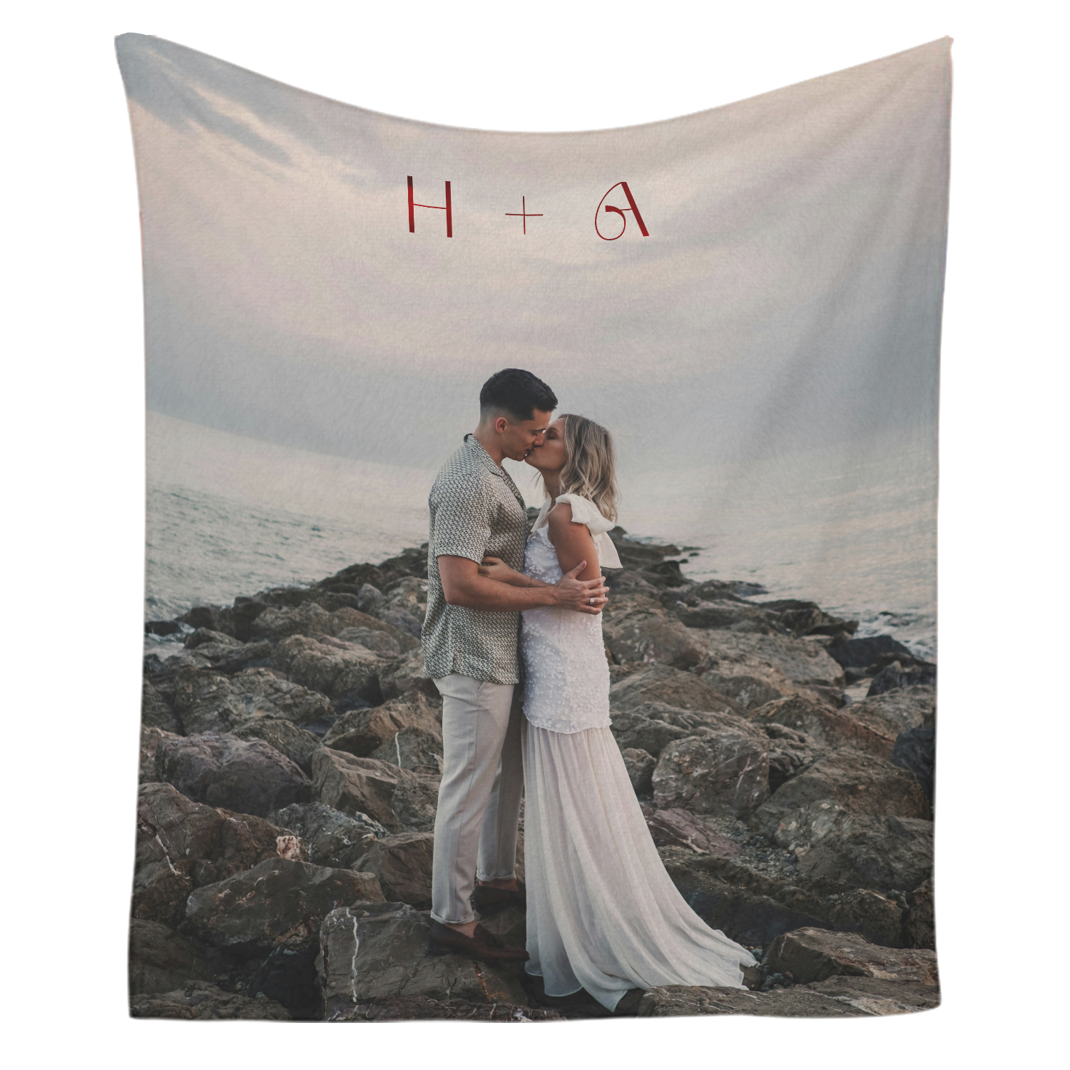 Custom Couple Photo Blanket - Personalized Gift for Lovers