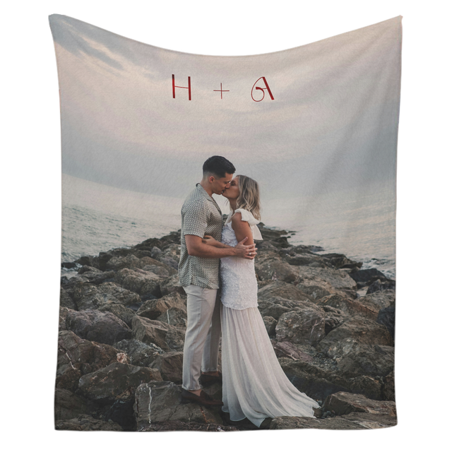 Custom Couple Photo Blanket - Personalized Gift for Lovers