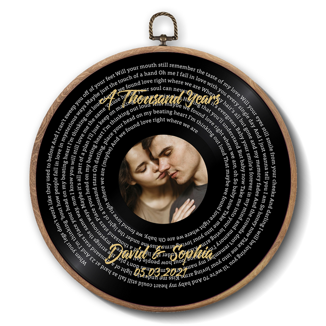Personalized Song Lyrics Vinyl Record - Framed Round Wall Art - TONI01