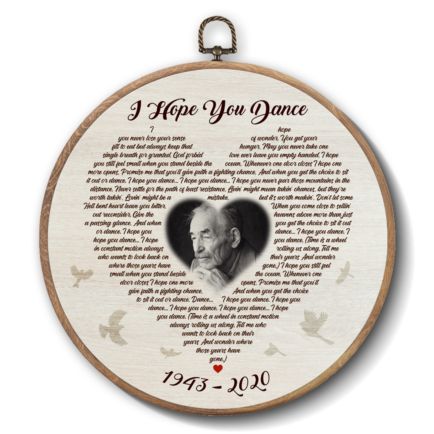 Personalized Song Lyrics Vinyl Record - Framed Round Wall Art - TONI03
