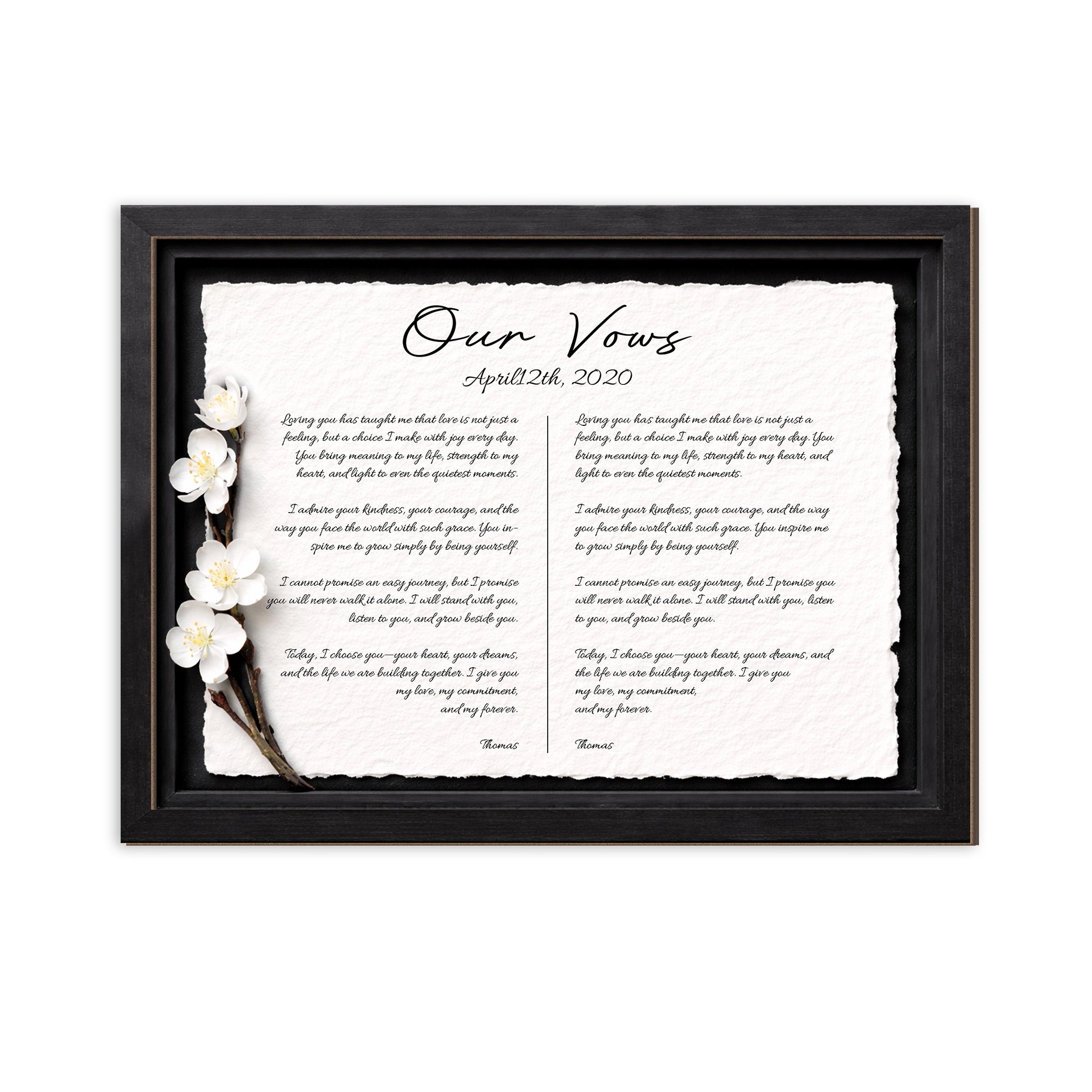 Personalized Wedding Vows 2 Layered Wooden Art JN04