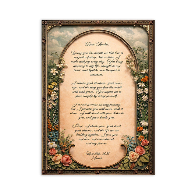 Personalized Wedding Vows 2 Layered Wooden Art JN02