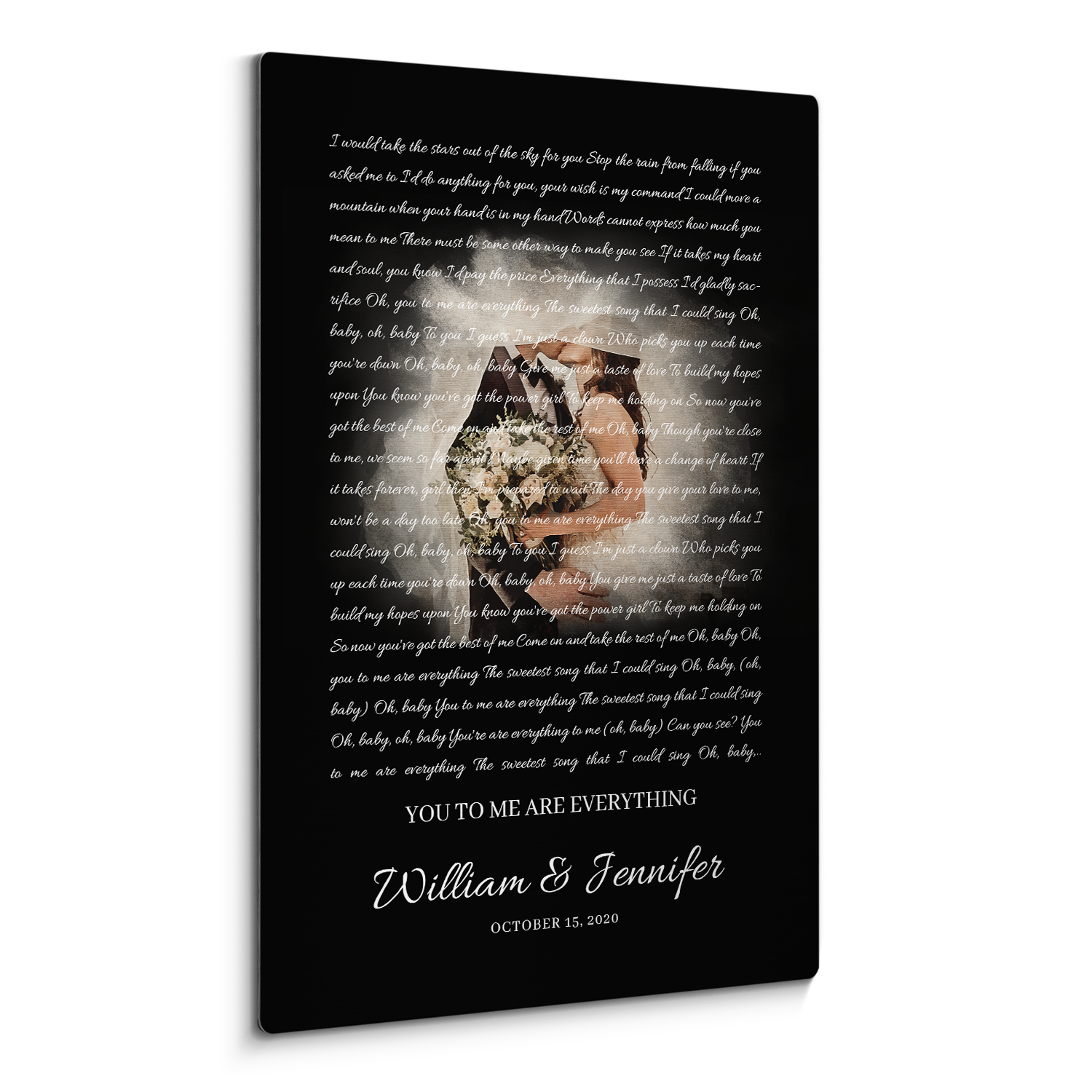 Personalized Song Lyrics & Photo Metal Print