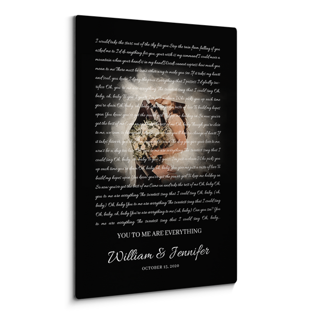 Personalized Song Lyrics & Photo Metal Print