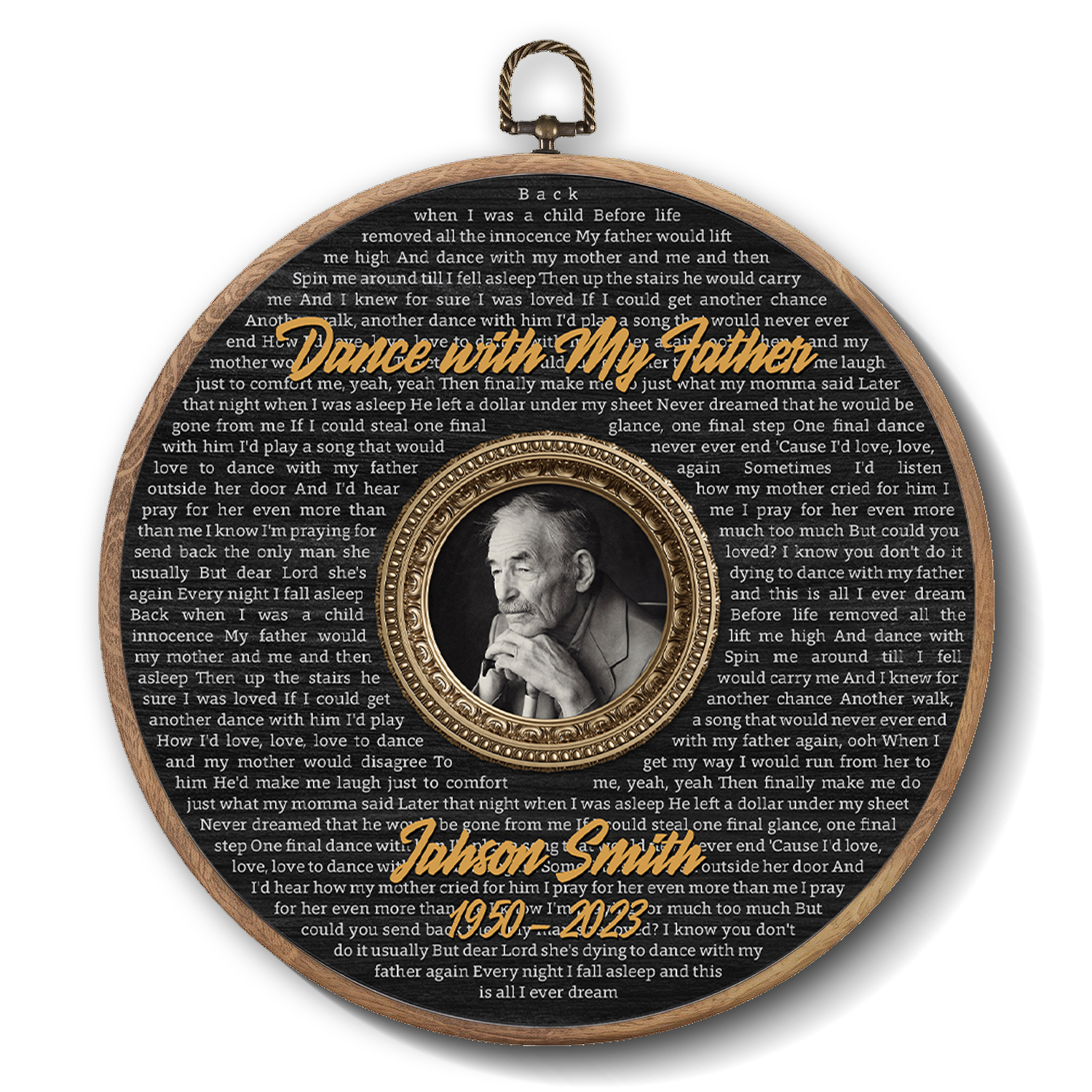 Personalized Song Lyrics Vinyl Record - Framed Round Wall Art - TONI05