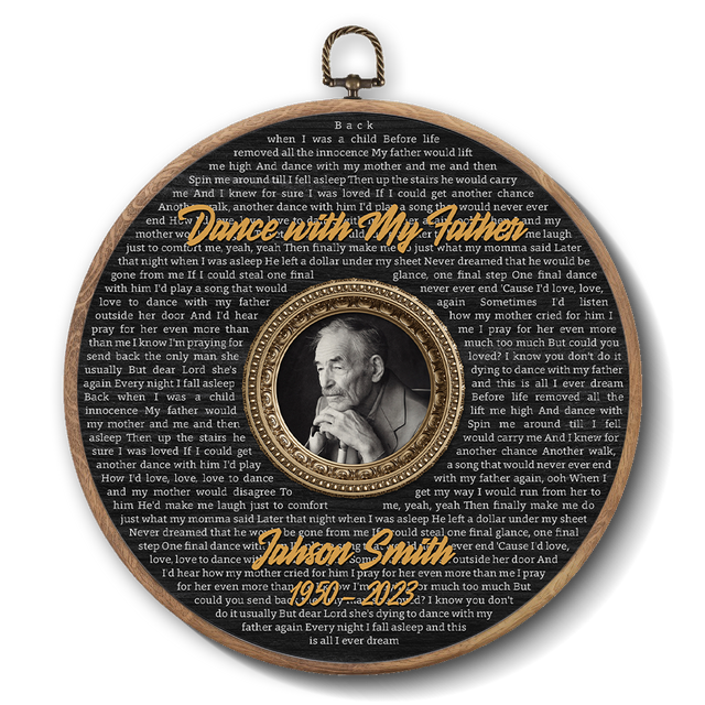 Personalized Song Lyrics Vinyl Record - Framed Round Wall Art - TONI05