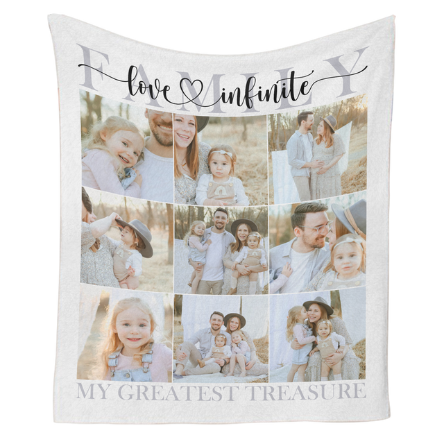 Custom Family Photo Collage Blanket