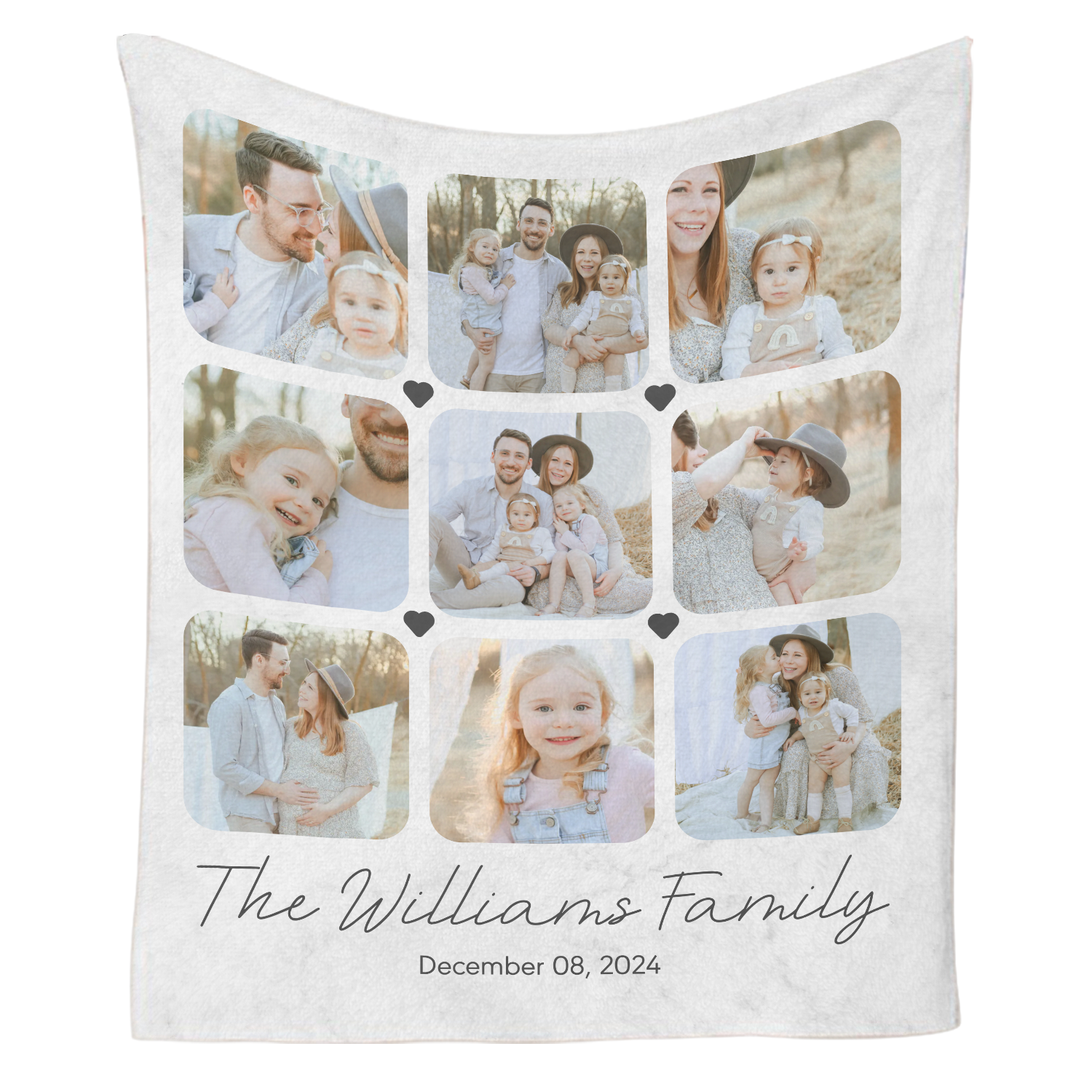 Custom Family Photo Collage Blanket