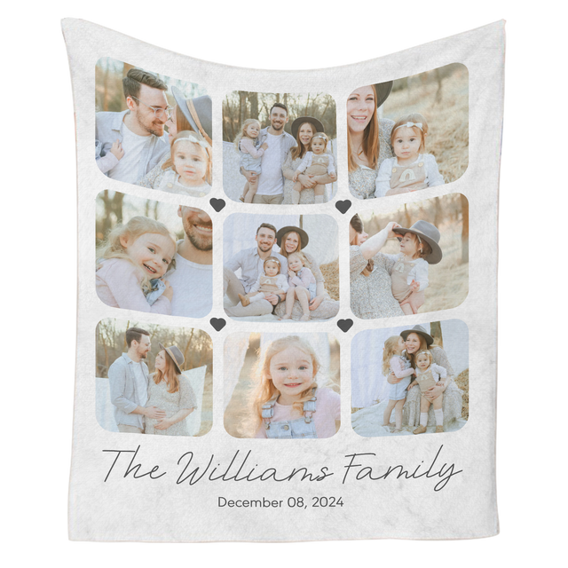 Custom Family Photo Collage Blanket