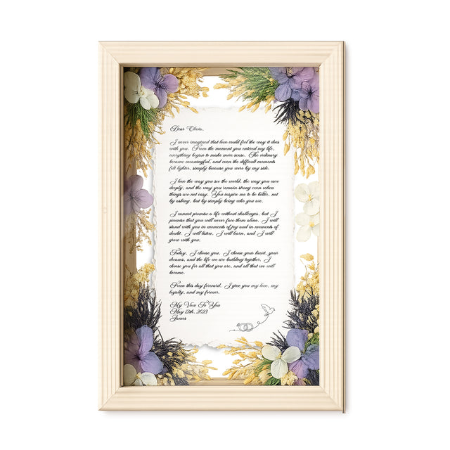 Personalized Wedding Vows 2 Layered Mix Wooden Art 8x12 inch JN02